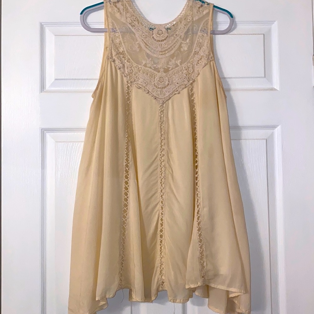 Entro Cream Flowy Mini Dress